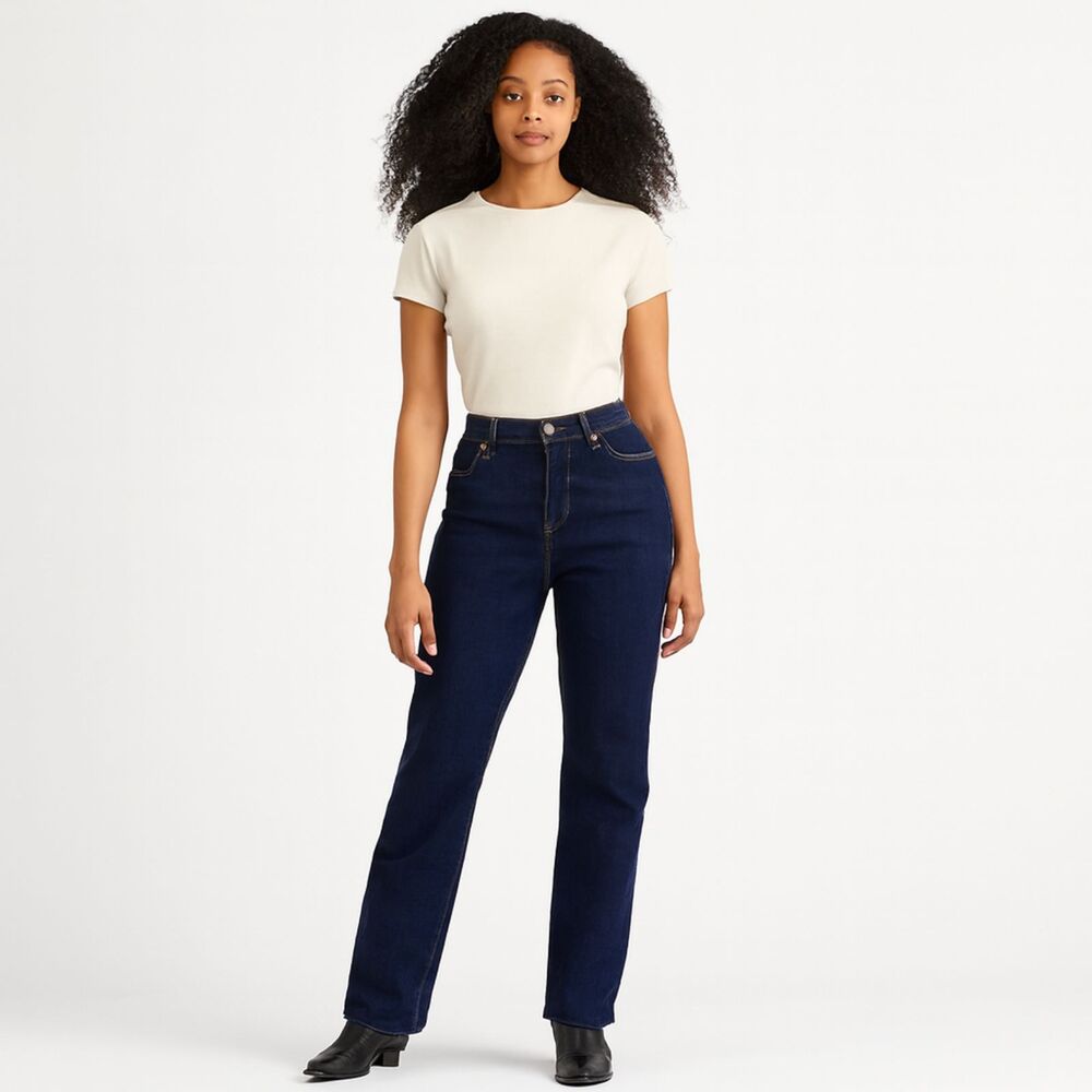 Lauren Jean Co Classic Straight Jeans Womens Sz 10 Dark Wash Denim 5 Pocket